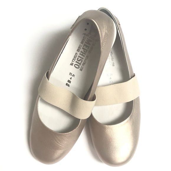 Rose Gold Mephisto Mary Jane Ballet Flats SIZE 6.5 - Picture 4 of 7